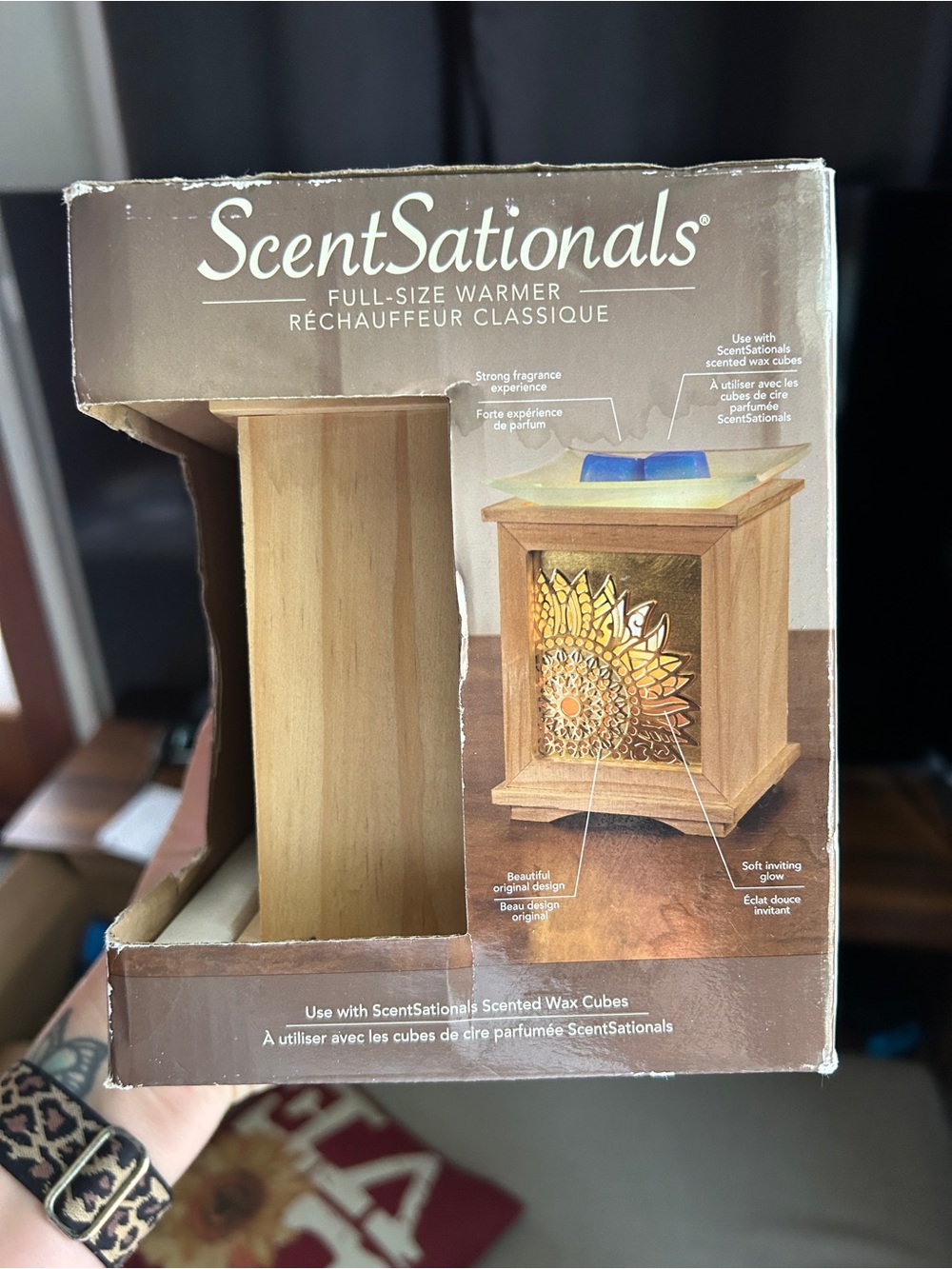 ScentSationals Light Wood Sunburst Wax Warmer - Natural Wood Finish